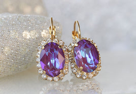 PURPLE CRYSTAL EARRINGS