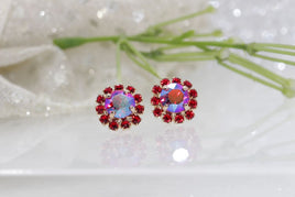 Red Ab Earrings