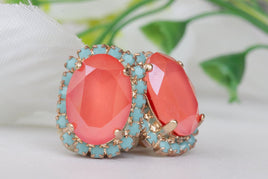 Red Blue Earrings