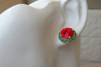 Red Blue Stud Earrings