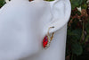 Red Brilliant Earrings. Ruby Earrings. Rebeka Drop Earrings. Bridesmaid Earrings Jewelry Gift.red Clear Crystal Rhinestone Hook Earrings