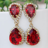 Red Chandelier Earrings