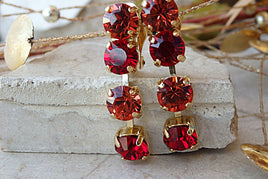 Red Clip On Earrings. Classic Earrings. Rebeka Clip On Earrings. Pave Clip Earrings. Fire Jewelry. Non Pierced Earrings. Drop Clip On Ear