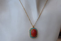 Red Coral And Turquoise Rebeka Necklace