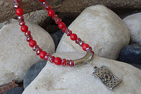Red Coral Beads Necklace Pendant. Star Of David Jewish Jewelry. Red Crystal Rebeka Necklace. Judaica Women Jewelry Gift. Unique Necklace.