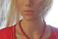 Red Coral Beads Necklace Pendant. Star Of David Jewish Jewelry. Red Crystal Rebeka Necklace. Judaica Women Jewelry Gift. Unique Necklace.