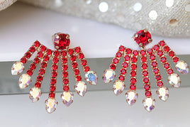 Red Evening Earrings