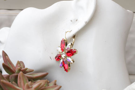 Red Floral Earrings