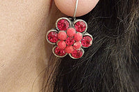 Red Flower Rebeka Earrings. Ruby Drop Earrings. Red Rose Earrings. Red Bridesmaid Earrings