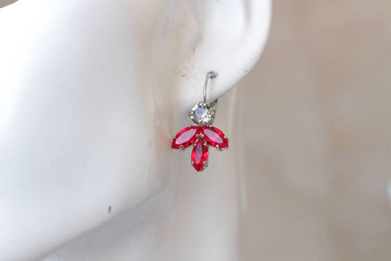 Red Gray Earrings