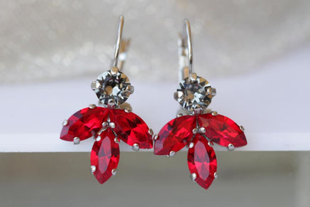 Red Gray Earrings