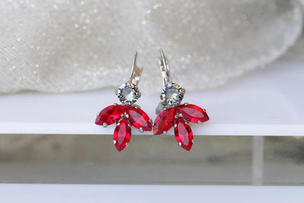 Red Gray Earrings