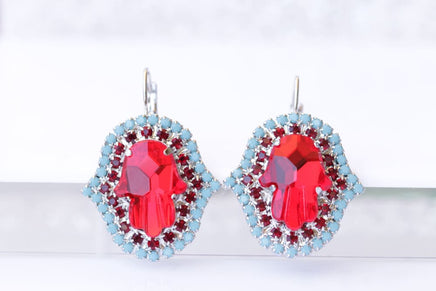 Red Hamsa Earrings