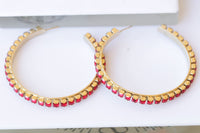 Red Hoop Earrings