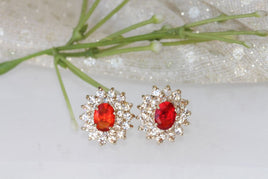 Red Pave Earrings