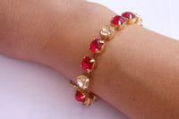 Red Peach Rebeka Rhinestone Bracelet