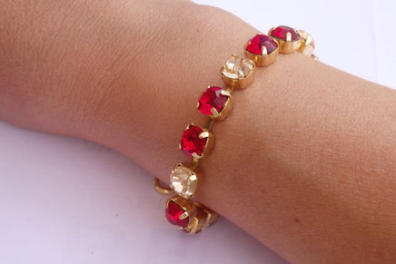 Red Peach Rebeka Rhinestone Bracelet