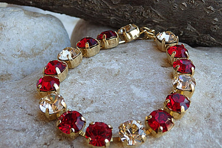 Red Peach Rebeka Rhinestone Bracelet