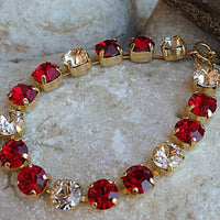 Red Peach Rebeka Rhinestone Bracelet