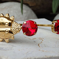 Red Ruby Bracelet. Animal Bracelet. Dainty Bracelet. Open Cuff. Bridesmaid Jewelry Gift. Womens Bracelet. Zoo Animal Jewelry. Real Rebeka