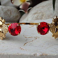 Red Ruby Bracelet. Animal Bracelet. Dainty Bracelet. Open Cuff. Bridesmaid Jewelry Gift. Womens Bracelet. Zoo Animal Jewelry. Real Rebeka