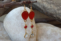 Red Ruby Drop Earrings