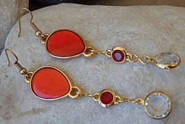 Red Ruby Drop Earrings