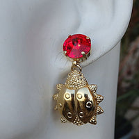 Red Ruby Earrings. Animal Earrings. Bridesmaid Jewelry Set Gift. Animal Lover Jewelry. Unique Earrings. Rebeka Crystal Earrings. For Her