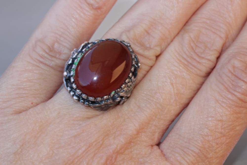RED SIGNET RING| Rebekajewelry