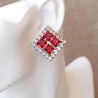 Red Square Earrings