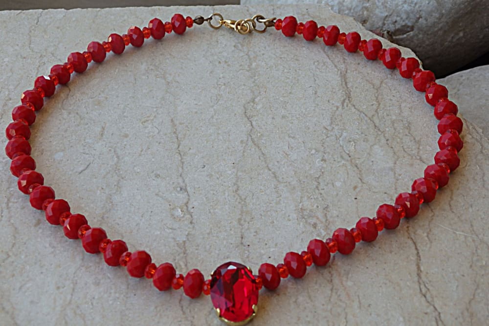 Red Veined Stone Necklaces – Kloica Accessories