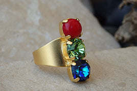 Rgb Three Gemstone Ring