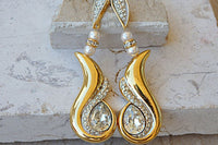 Rhinestone And Pearl Earrings