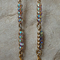 Rhinestone Bar Earrings. Dainty Rebeka Earrings. Delicate Halo Earrings. Long Gold Earrings. Ab Gemstone Bar Earrings. Long Bar Earrings