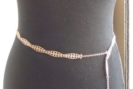 Rose Gold Belt. Evening Metal Belt. Wedding Belt For Bride. Delicated Links Belt. 1980S Belt. Thin Dress Belt. Vintage Original Accessories