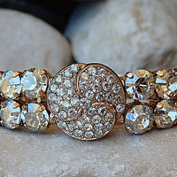Rose Gold Bracelet. Shabby Chic Bracelet. Clear Rhinestones Bracelet. Sparkly Bracelet. Victorian Bracelet.bridesmaids Bracelet.mom Bracelet