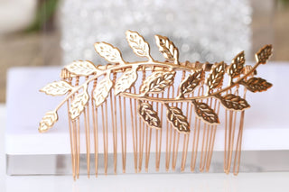 Rose Gold Hair Comb. Rose Gold Headpiece