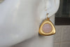 Rose Quartz Drop Earrings. Boho Earrings. Gold Triangle Earrings. Pink Gemstone Earrings. Gold Plated Geometric Earrings. Modern Earrings