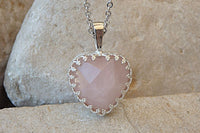 Rose Quartz Heart Necklace