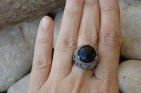 Rough Black Gemstone Ring