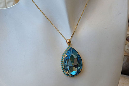 Royal Blue Teardrop Necklace