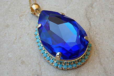 Royal Blue Teardrop Necklace