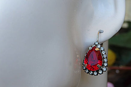 Ruby Crystal Earring