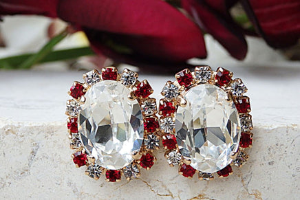 Ruby Crystal Earring