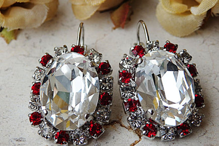 Ruby Crystal Earring