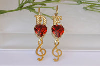 Ruby Music Earrings