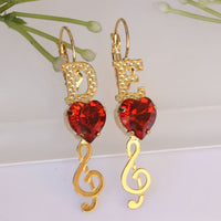 Ruby Music Earrings