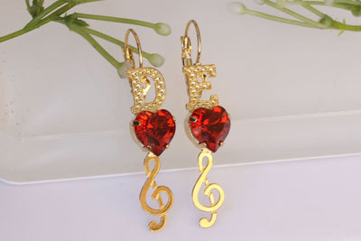 Ruby Music Earrings
