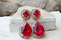 Ruby Red Earrings