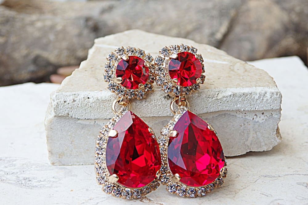 Ruby Red Earrings | Rebekajewelry